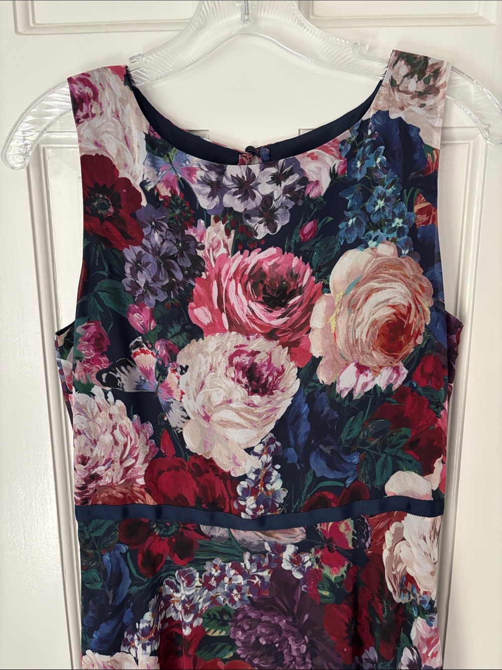 Hobbs of London Floral Sleeveless Multi Color Midi Dress